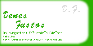 denes fustos business card
